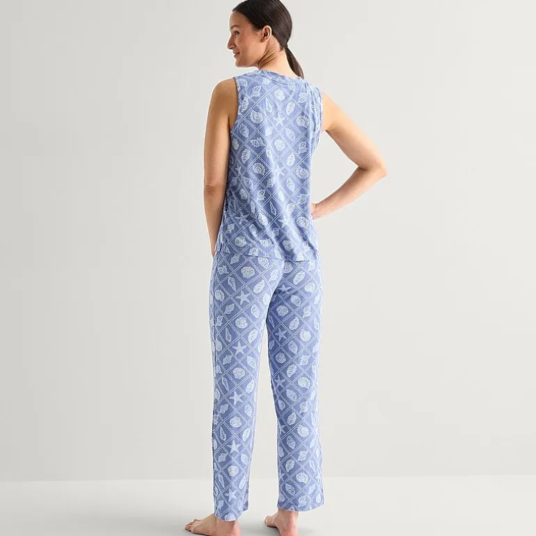 Jaclyn Womens Crew Neck Sleeveless 2-pc. Pajama Set