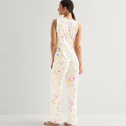 Jaclyn Womens Crew Neck Sleeveless 2-pc. Pajama Set