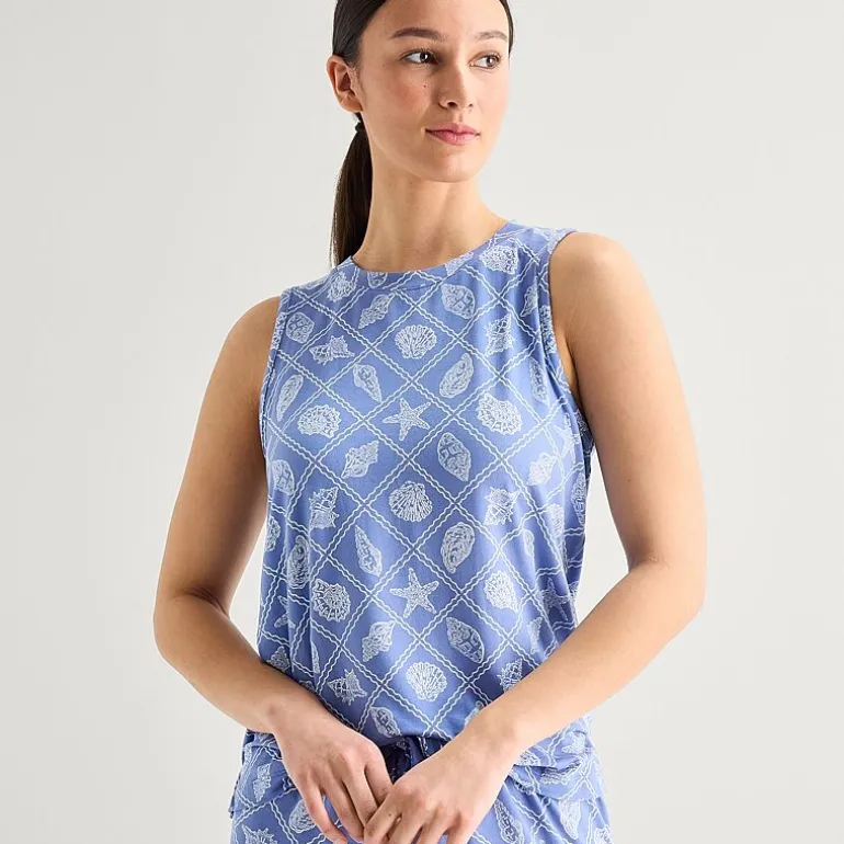 Jaclyn Womens Crew Neck Sleeveless 2-pc. Pajama Set