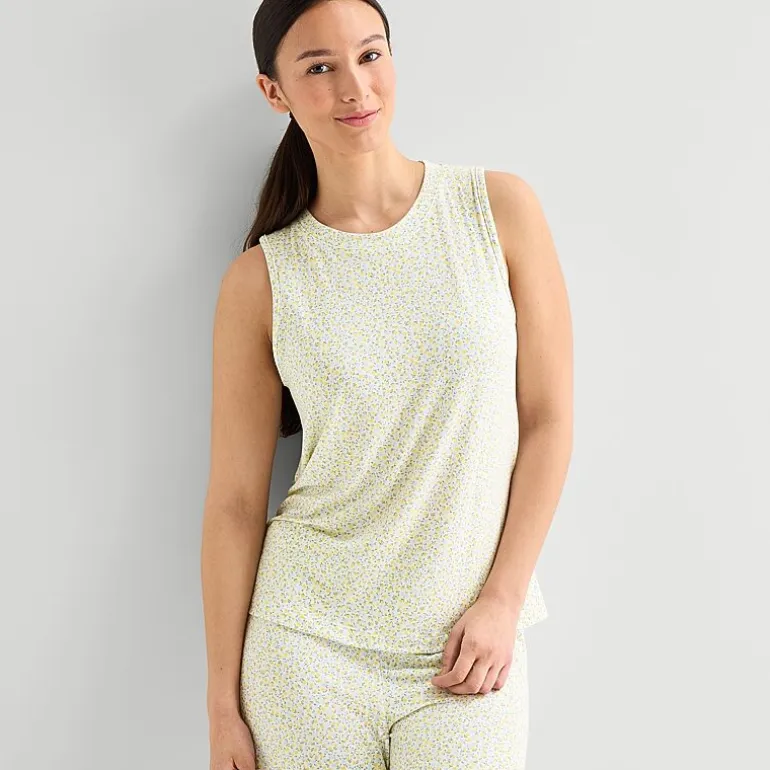 Jaclyn Womens Crew Neck Sleeveless 2-pc. Pajama Set