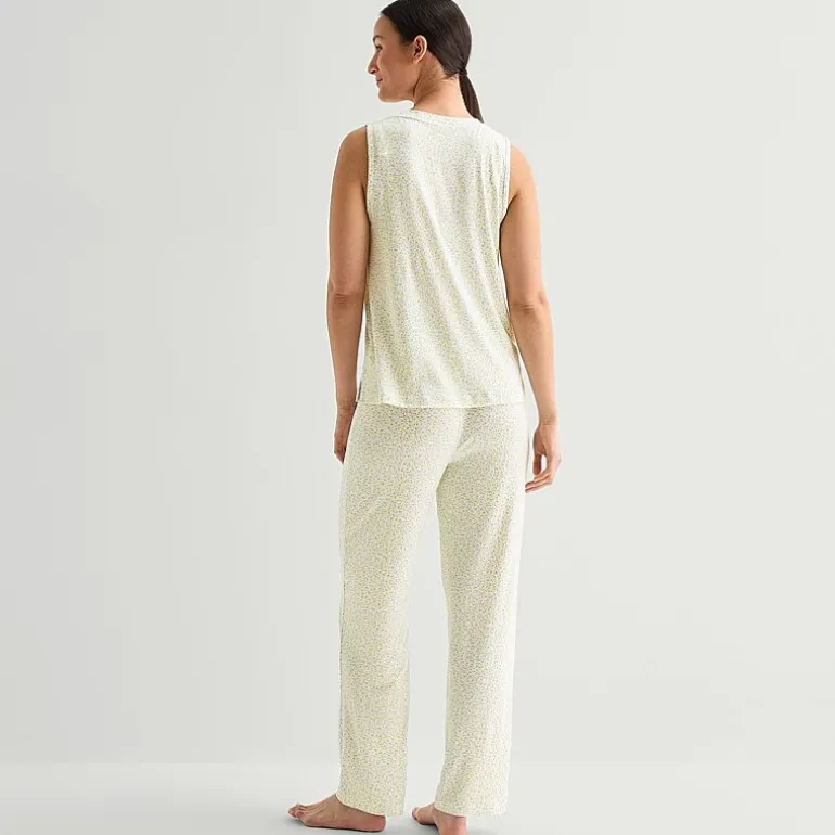 Jaclyn Womens Crew Neck Sleeveless 2-pc. Pajama Set