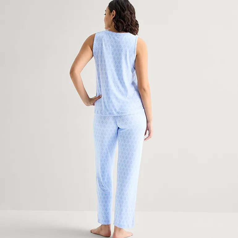 Jaclyn Womens Crew Neck Sleeveless 2-pc. Pajama Set