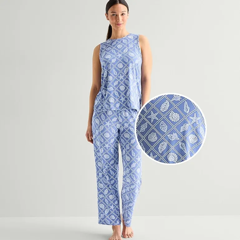 Jaclyn Womens Crew Neck Sleeveless 2-pc. Pajama Set