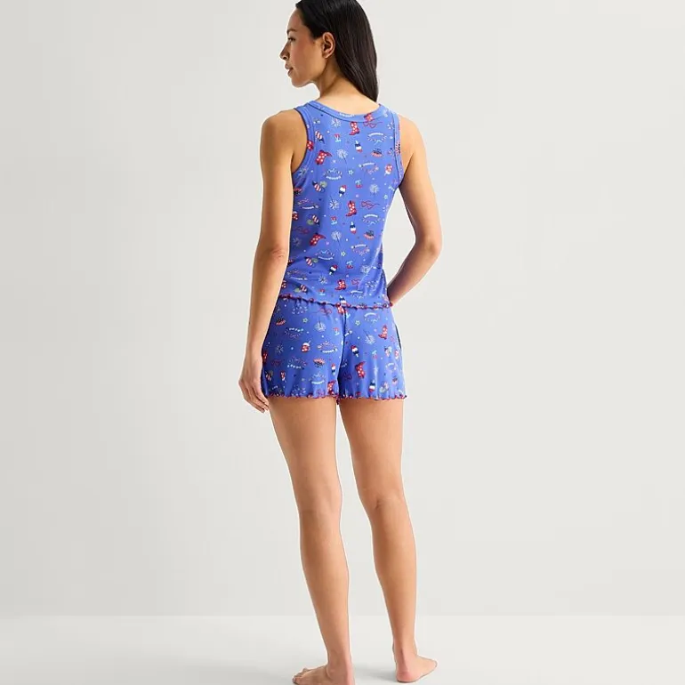 Jaclyn Womens Round Neck Sleeveless 2-pc. Pajama Set