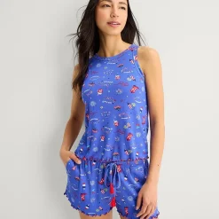 Jaclyn Womens Round Neck Sleeveless 2-pc. Pajama Set