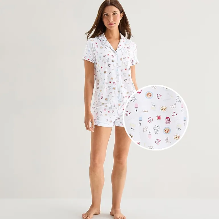 Jaclyn Womens Short Sleeve 2-pc. Pajama Set