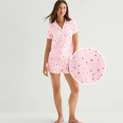 Jaclyn Womens Short Sleeve 2-pc. Pajama Set