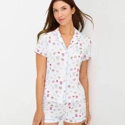 Jaclyn Womens Short Sleeve 2-pc. Pajama Set