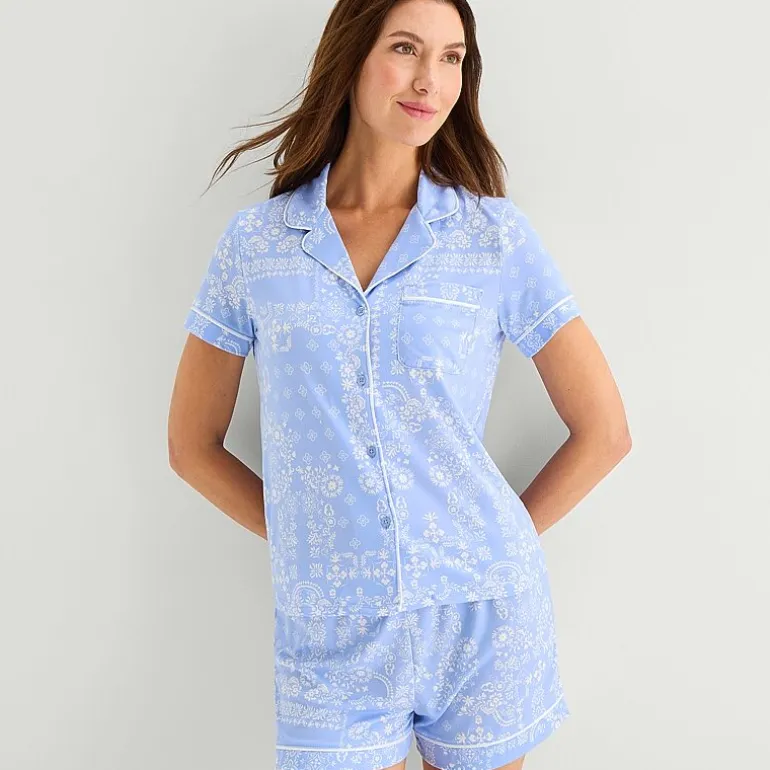 Jaclyn Womens Short Sleeve 2-pc. Pajama Set