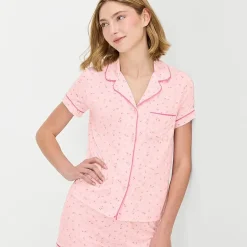 Jaclyn Womens Short Sleeve 2-pc. Pajama Set