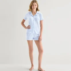 Jaclyn Womens Short Sleeve 2-pc. Pajama Set