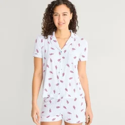 Jaclyn Womens Short Sleeve 2-pc. Pajama Set