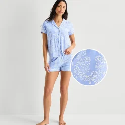Jaclyn Womens Short Sleeve 2-pc. Pajama Set