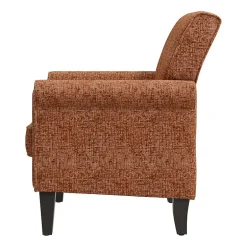 Jean Traditional Rolled Arm Accent Chair with Pewter Nailheads in Chenille
