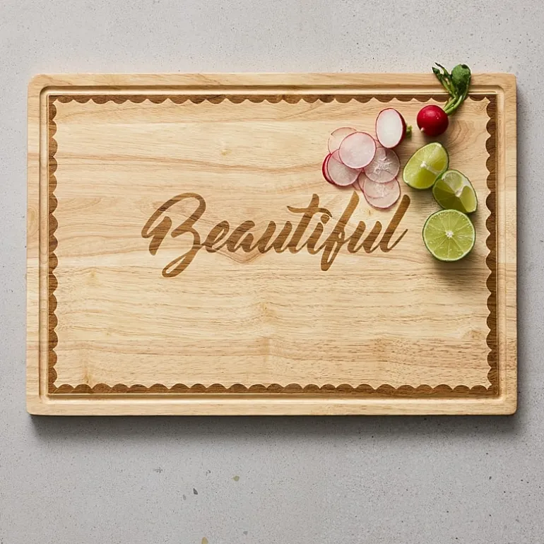 Jenny Martinez Rubberwood 20"x14" Cutting Board