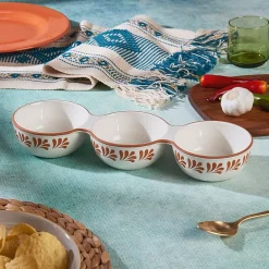 Jenny Martinez 3-Section Stoneware Serving Bowl