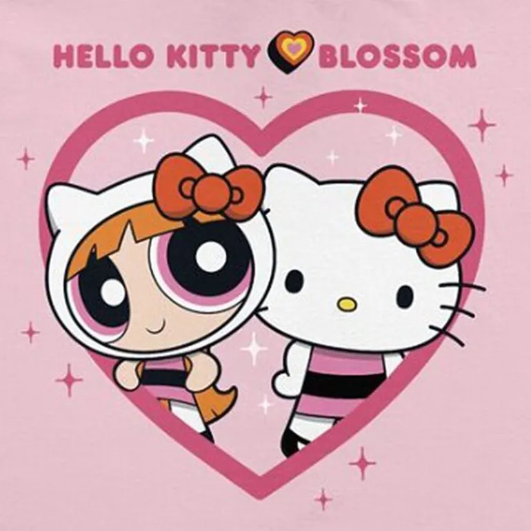 Jersey Little & Big Kid Girls V Neck Hello Kitty Powerpuff Girls Short Sleeve Jersey