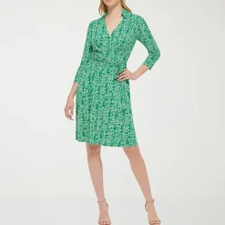 Jessica Howard Womens Petite 3/4 Sleeve Fitted Floral Fit + Flare Dress
