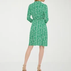 Jessica Howard Womens Petite 3/4 Sleeve Fitted Floral Fit + Flare Dress