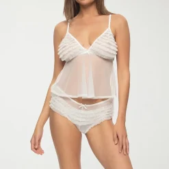 Jezebel Veil Tulle Ruffle Cami Panty Set- 999548