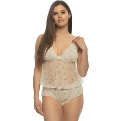 Jezebel Veil Tulle Ruffle Cami Panty Set- 999548