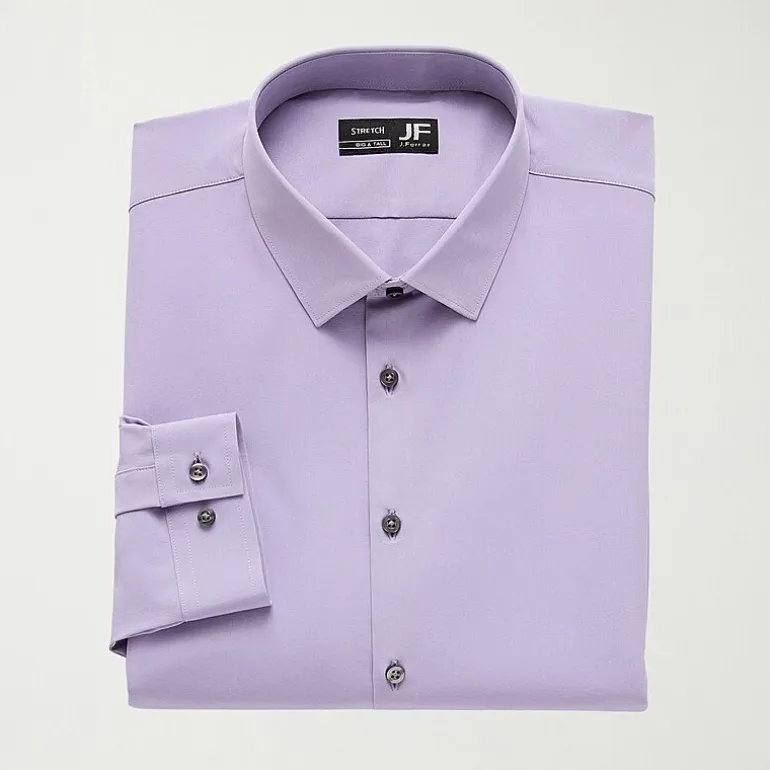 J. Ferrar Big And Tall 360 Stretch Performance Mens Regular Fit Wrinkle Free Long Sleeve Dress Shirt