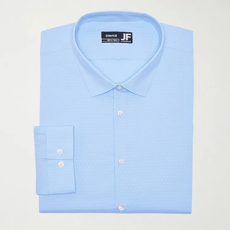 J. Ferrar Big And Tall Ultra Comfort Mens Regular Fit Stretch Fabric Wrinkle Free Long Sleeve Dress Shirt