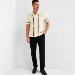 J. Ferrar Button Front Mens Short Sleeve Button Polo Sweater