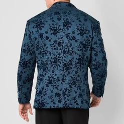 J. Ferrar Evening Edition Mens Big and Tall Floral Stretch Fabric Regular Fit Tuxedo Jacket
