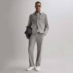 J. Ferrar Heather Twill Mens Straight Fit Flat Front Pant