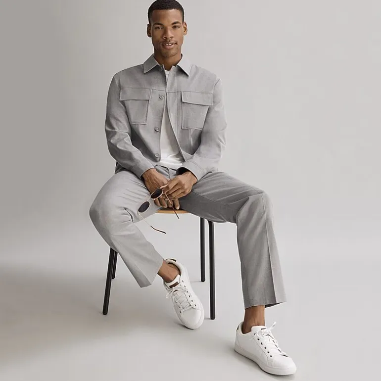 J. Ferrar Heather Twill Shirt Jacket and Pant Separates