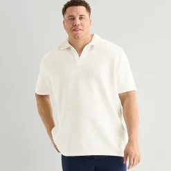 J. Ferrar Johnny Collar Big and Tall Mens Regular Fit Short Sleeve Polo Shirt