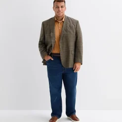 J. Ferrar Mens Big and Tall Plaid Regular Fit Sport Coat