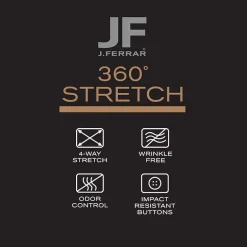 J. Ferrar Mens Big & Tall 360 Stretch Regular Fit Easy Care Stretch Fabric Long Sleeve Dress Shirt