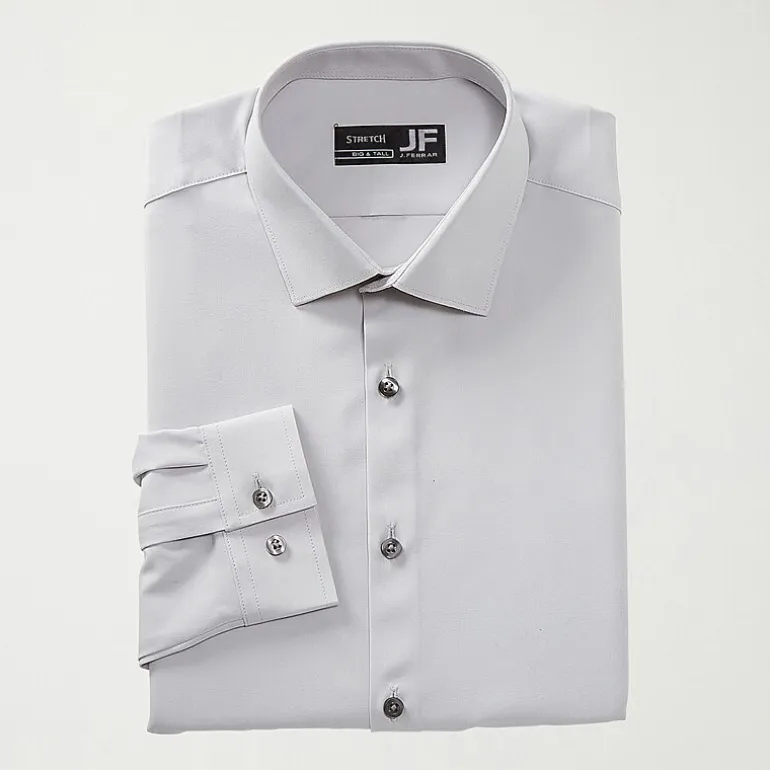 J. Ferrar Mens Big & Tall 360 Stretch Regular Fit Easy Care Stretch Fabric Long Sleeve Dress Shirt