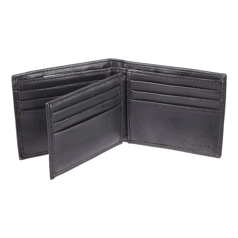 J. Ferrar Mens Extra Capacity Rfid Blocking Slim Fold Wallet