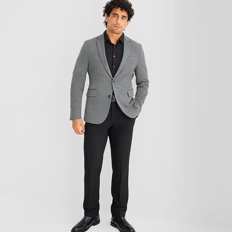 J. Ferrar Mens Knit Stretch Fabric Slim Fit Sport Coat