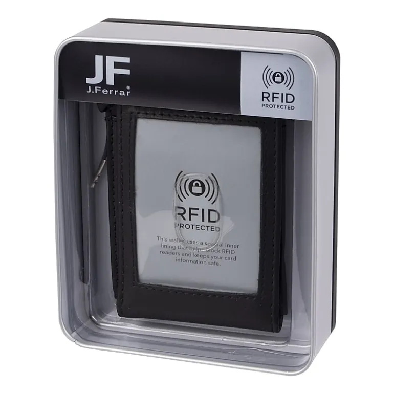 J. Ferrar Mens Magnetic Rfid Blocking Bifold Wallet