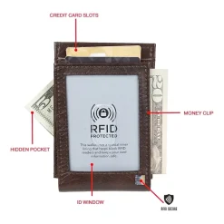 J. Ferrar Mens Magnetic Rfid Blocking Front Pocket Wallet