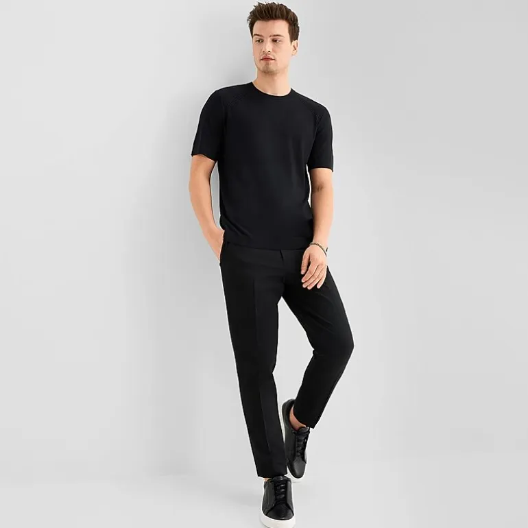 J. Ferrar Solid Mens Crew Neck Short Sleeve Pullover Sweater