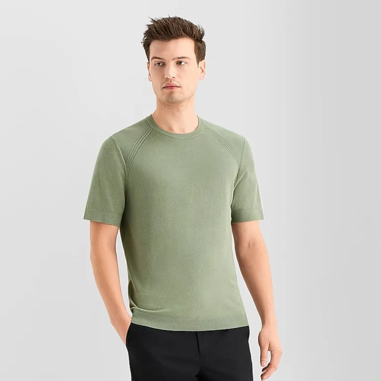 J. Ferrar Solid Mens Crew Neck Short Sleeve Pullover Sweater