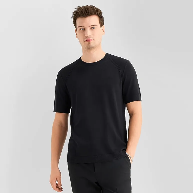 J. Ferrar Solid Mens Crew Neck Short Sleeve Pullover Sweater