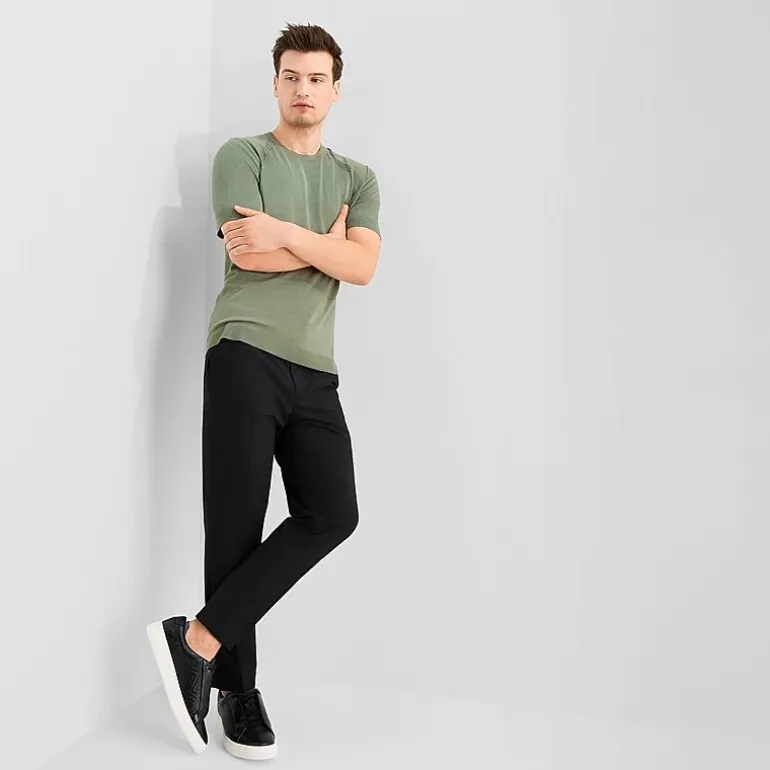 J. Ferrar Solid Mens Crew Neck Short Sleeve Pullover Sweater