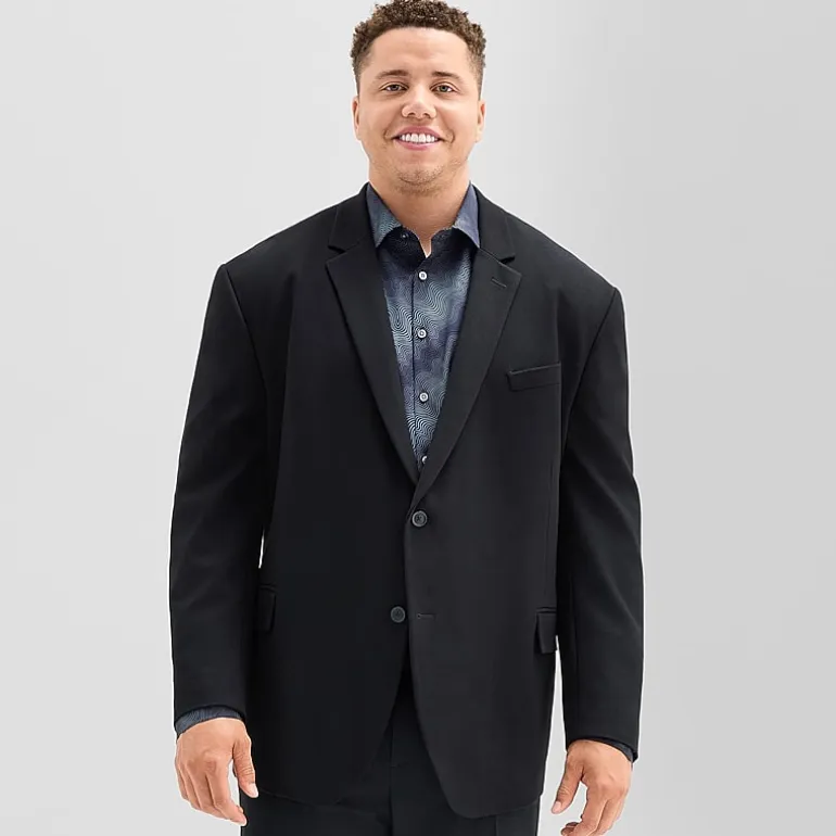 J. Ferrar 360 Stretch Knit Texture Mens Big and Tall Stretch Fabric Regular Fit Sport Coat