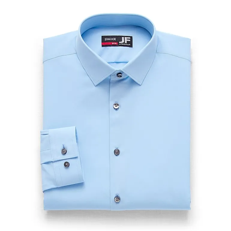 J. Ferrar 360 Stretch Performance Mens Slim Fit Stretch Fabric Long Sleeve Dress Shirt