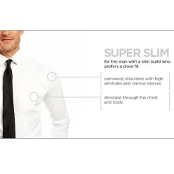 J. Ferrar 360 Stretch Slim Performance Mens Slim Fit Stretch Fabric Long Sleeve Dress Shirt