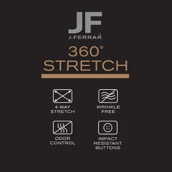 J. Ferrar 360 Stretch Slim Performance Mens Slim Fit Stretch Fabric Long Sleeve Dress Shirt