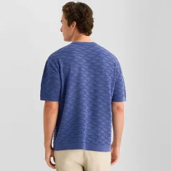 J. Ferrar Textured Mens Crew Neck Short Sleeve Pullover Sweater