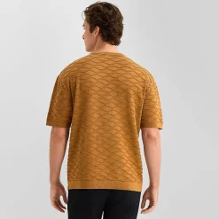 J. Ferrar Textured Mens Crew Neck Short Sleeve Pullover Sweater