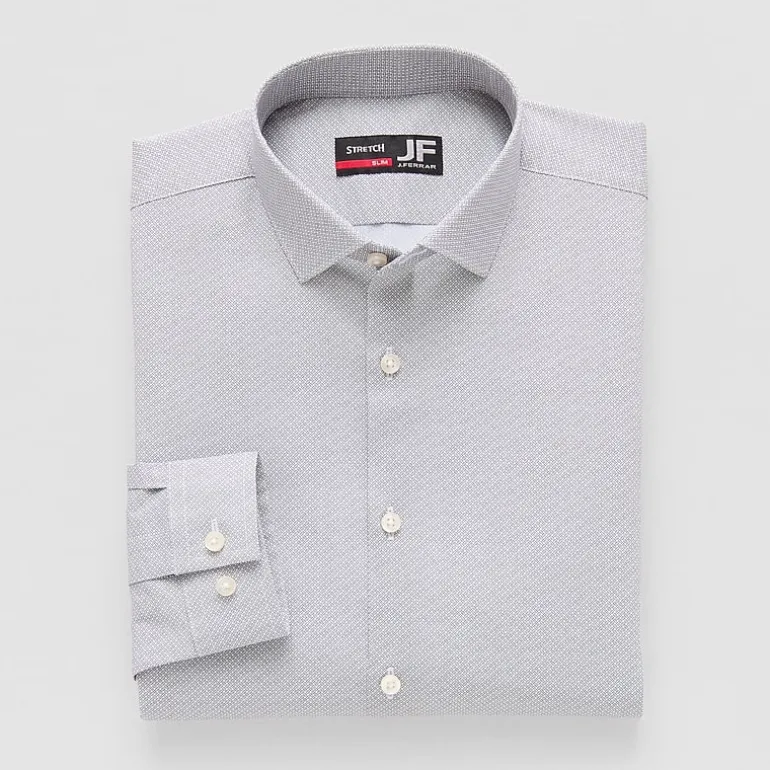 J. Ferrar Trutemp365 Mens Slim Fit Wrinkle Free Long Sleeve Dress Shirt
